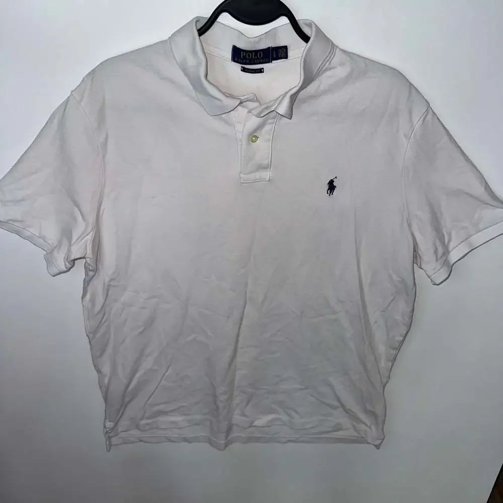 Polo Ralph Lauren Classic Fit Short Sleeve Pique Polo Shirt White Large